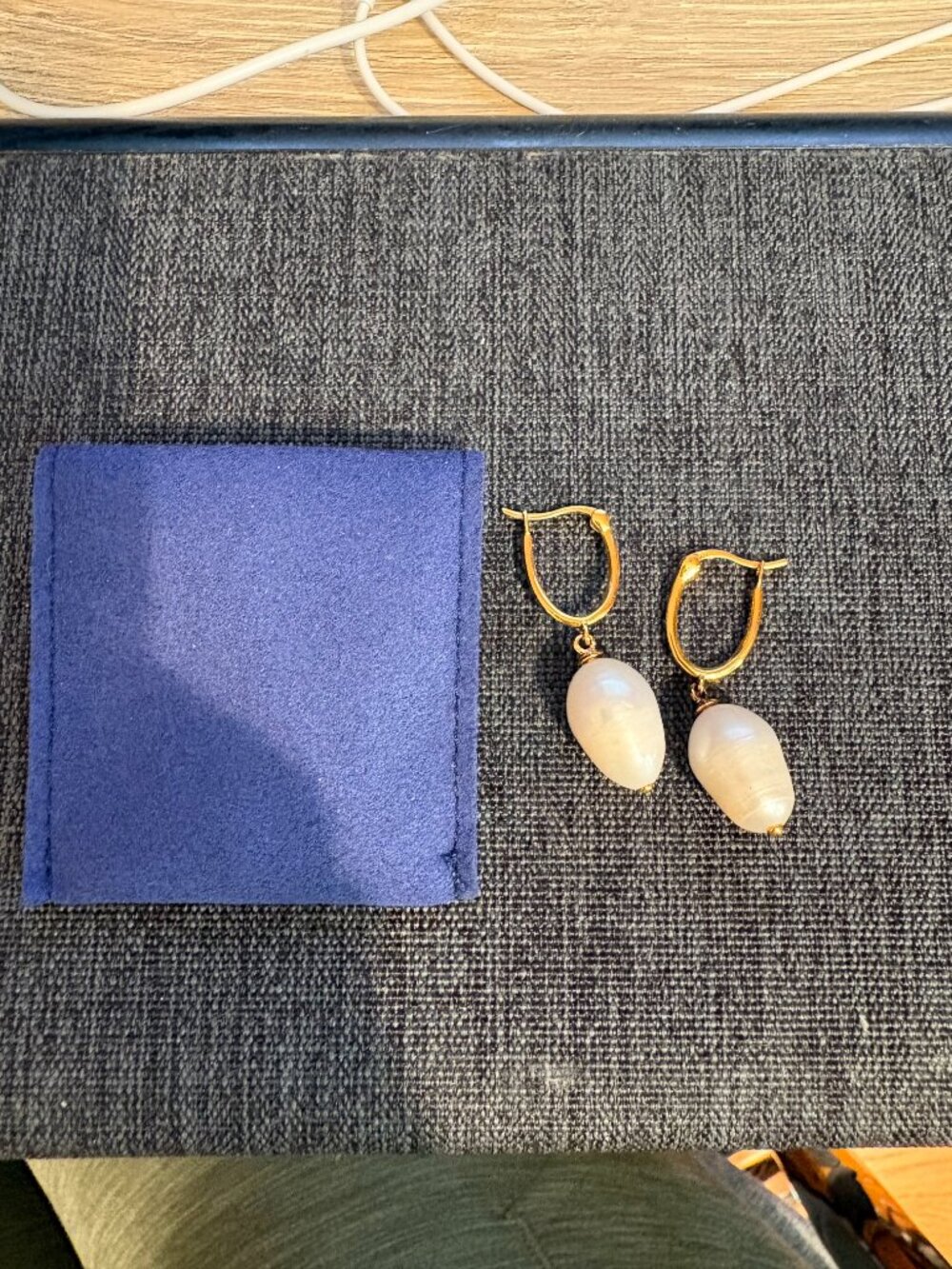 Quince Freshwater Cultured Pearl Hoops - Picture 2 of 6